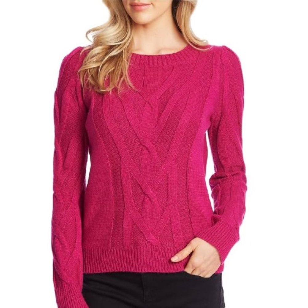 CECE Entwine Cable Knit Sweater